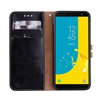 Samsung Galaxy J6 2018 Gadījumā Samsung J6 2018 Gadījumā Flip Luksusa Ādas Maks Vāciņa Telefonu Gadījumā Samsung Galaxy J600F Gadījumā