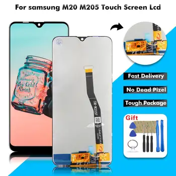 Samsung Galaxy M20 M205F M205 LCD Displejs, Touch Screen Digitizer Stikla Asamblejas + Instrumenti