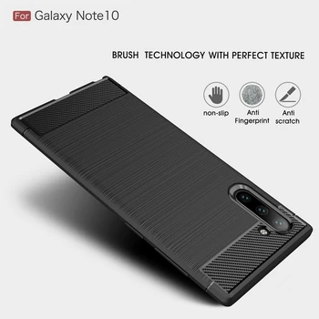 Samsung Galaxy Note 10 10+ Plus Pro Oglekļa Šķiedras Gadījumā Slim Izturīgs Bruņas Triecienizturīgs Mīkstas Gumijas, Silikona Gadījumos Vāciņu