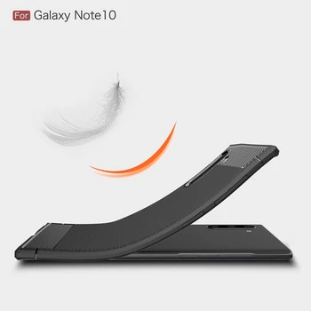 Samsung Galaxy Note 10 10+ Plus Pro Oglekļa Šķiedras Gadījumā Slim Izturīgs Bruņas Triecienizturīgs Mīkstas Gumijas, Silikona Gadījumos Vāciņu
