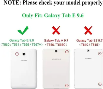 Samsung Galaxy Tab E 9.6 Gadījumā Saliekamais Stends Smart Cover Tab E 9.6 SM-T560 SM-T561 Tablete Segtu Nomodā, Miega Būtiska Lieta