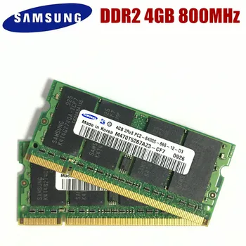 Samsung Klēpjdatoru atmiņa 4 GB PC2-6400 DDR2 800MHz Notebook RAM 4G 800 6400S 4G 200-pin SO-DIMM