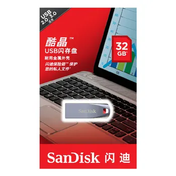 SanDisk USB Sākotnējā CZ71usb Pendrive 2.0 USB Flash Drive 64GB, 32GB 16GB Pen Drive Metāla Flash Disku Augstas Kvalitātes Uzglabāšanas Ierīces