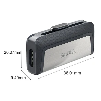 SanDisk Ultra Dual Drive USB Type-C 128GB USB 3.1 Flash Drive 64GB Mini USB Stick 32GB Pildspalva Diskus 16GB Flash Bellek SDDDC2
