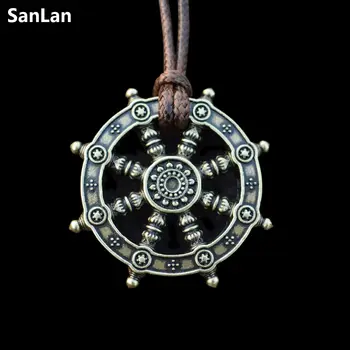 SanLan Dharmas Rata Dzīves Samsara Budistu Amuletu Kulons Talismans Kaklarota 12pcs