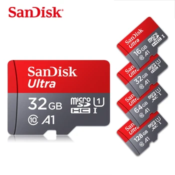 Sandisk Micro SD Kartes A1 Atmiņas Kartes Ultra C10 100MB/s 16GB 32GB 64GB, 128GB un 256 gb UHS-1 TF Kartes Flash Drive Viedtālrunis