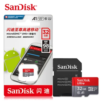 Sandisk Micro SD Kartes A1 Atmiņas Kartes Ultra C10 100MB/s 16GB 32GB 64GB, 128GB un 256 gb UHS-1 TF Kartes Flash Drive Viedtālrunis