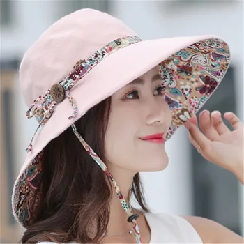 Saule Cepures Sievietēm Mices Cepuri Zvejas Pludmales Cepure UV Aizsardzība Vāciņš Melns Gadījuma Sieviešu Vasaras Cepures Zirgaste Platām Malām Cepure W3