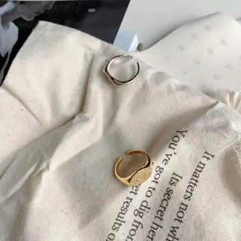 Saule un mēness zelta signet gredzenu sievietēm 925 sterling sudraba hipoalerģiska atvērt vintage gredzenu modes 2021