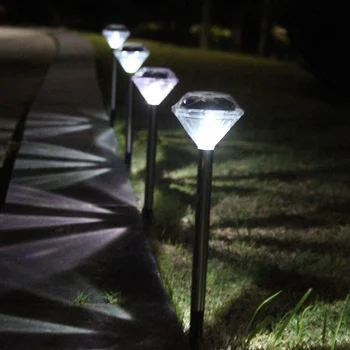 Saules gaismas LED zālienu lampas taisni pole dimanta lampas āra ūdensizturīgs garden park villa ceļu ainavas apdare apgaismojums