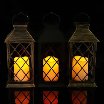 Saules Āra Dārza Laterna Karājas Laternas LED Mirgo Flameless Sveču Gaismas, Galda Āra Puse Dekoratīvās Lampas