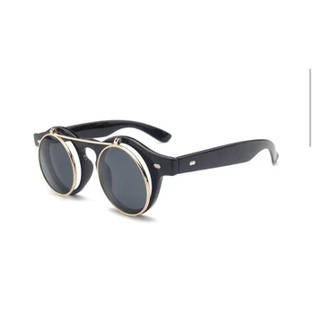 Saulesbrilles vīriešiem Vintage Steampunk Brilles Klipu saulesbrilles Retro Flip Up Brilles Gothic Briļļu Punk vīriešu Brilles Oculos