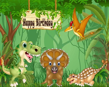 Scopiso Fotogrāfija Backdrops Multfilmas Happy Dinozauri Džungļos Bērniem Dzimšanas Dienas Ballīti Apdares Foto Fona Studijas Aksesuārus
