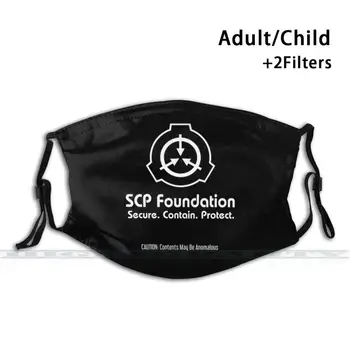 Scp Fonda Logo Dizains Custom Pieaugušo Bērni Anti Putekļu Filtrs Diy Gudrs Drukāt Mazgājams Maska Scp Scp Fonds