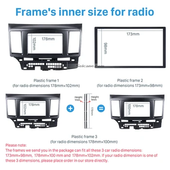Seicane 2 DIN Dash Panelis Melns Rāmis Uzstādīšanas Komplekts Auto Stereo Radio Fascijas Par Mitsubishi Fortis Lancer Sejas Plate