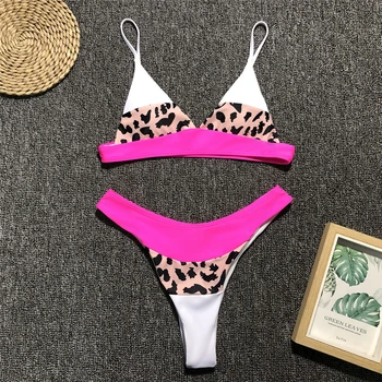 Seksīgi Bikini, Leoparda 2019 Mikro Bikini Komplekts Push Up Sandales Biquini High Cut Peldkostīmi Sieviešu Mini Peldkostīmu Sieviešu Peldkostīms