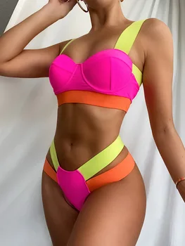 Seksīgi Bikini, Peldkostīmi, Sieviešu Peldkostīms Ir 2021. Raibs Brazīlijas Bikini Komplekts Push Up Peldkostīms Sieviešu Vasaras Pludmali, Valkāt Biquini