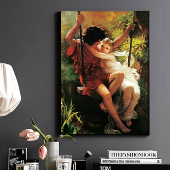 Seno grieķu Mitoloģijā Šūpošanos Pāris Venus Portrets Audekls Drukāt Mīļāko Gleznu par viesistaba Biroja Sienas Dekori Plakātu Māksla