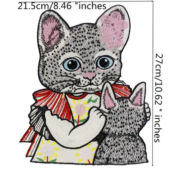Sequin Karikatūra Kaķis Izšūti Plāksteri Piešūt Aplikācijas Apģērbu Jaka Fāzēm, Nozīmītes Apdares 5 gabali