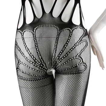 Sexy Fishnet Acs redz Cauri Bodysuit Atvērt Kājstarpes Naktsklubs Bodystockings Dzimuma Puses Viedokļa Dobi no pavešana jumpsuit