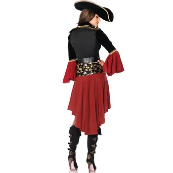 Sexy Pieaugušo Sieviešu Karību Jack Sparrow Pirāts tērpi Halloween Karnevāla Puse Pirātu Kapteinis Cosplay Kleita