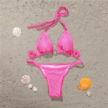 Sexy dimanta bikini komplekts Triangle peldkostīmu sieviešu High cut peldkostīmi sieviešu 2019 Vasaras pludmali, valkāt biquini Peldētāju peldkostīms jauns
