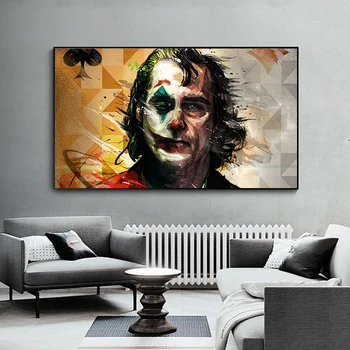 Sienu Apdare, Akvarelis Filmu Portrets Plakātu Drukas Sienas Mākslas Audekls Gleznošanai Joker Joaquin Phoenix Attēlu, Istabas Dekori