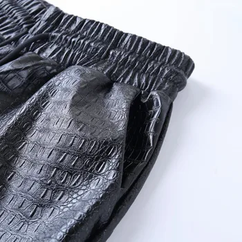 Sieviete Bikses 2020 Ikdienas Ādas Kravas Bikses Snakeskin Modelis ar Augstu Vidukli, Zaudēt Bikses Pantalones Calças Spodnie женские штаны