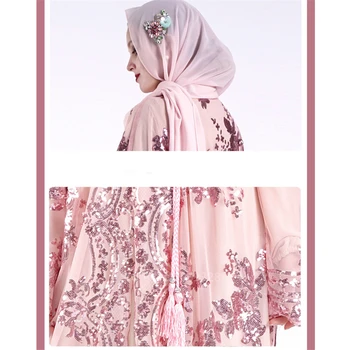 Sievietēm Musulmaņu Vakara Kleita Abaya Dubaija Hijab Šalle Islāma Elegants Sieviešu Kostīmu Vizuļi Dobi No Modes Ramadāna Grupa Komplekts