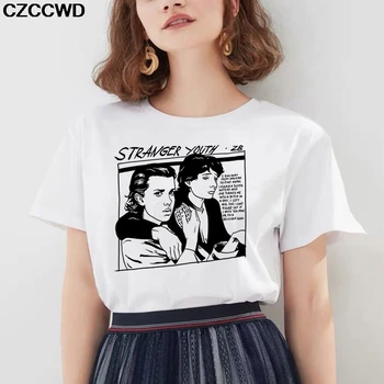 Sieviešu Apģērbu 2019 Vintage Svešinieks Jaunatnes Drukas T Krekls Sievietēm, Jaunajā Vogue Harajuku Gadījuma Plus Lieluma Estētika, Topi, Sieviešu T-krekls