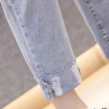 Sieviešu Džinsi Harēma Saskrāpēts Ripped Roll Up Hem Bikses Harajuku Streetwear Atpūtas Moderns Šiks Korejas Dienas Sieviešu Vēstules Ins