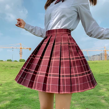 Sieviešu Kawaii Cosplay Svārki Harajuku Pleds Preppy Kroku Svārki Lolita Gudrs Japānas Studentiem Skolas Uniformas Faldas Dāmas Jupe