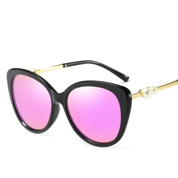 Sieviešu Polarizētās Cat Eye ar Perlamutra Flash Saulesbrilles - Sieviete ir Jauna Dizaina KPN Objektīvs Spogulis Sunglass S398