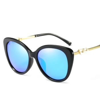 Sieviešu Polarizētās Cat Eye ar Perlamutra Flash Saulesbrilles - Sieviete ir Jauna Dizaina KPN Objektīvs Spogulis Sunglass S398
