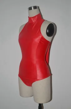 Sieviešu Seksīgs Mākslīgās Ādas Bodysuit PVC Wetlook Apakšveļa Fetišs Leotard Clubwear Lateksa Catsuit Karstā Seksīga Erotiskā Cosplay Kostīmi