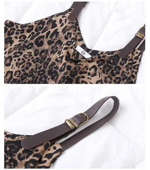 Sieviešu Ziemas Rudens Leopard Vintage Zeķu Siksnas, Gara Kleita Dāmas Elegantas Modes Kopumā Veste Kleitas Bez Piedurknēm Tvertnes Kleita