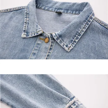 Sieviešu jaka pavasara un rudens modes sieviešu džinsa jaka ir 2021. jaunu vienkrāsainu liela izmēra sieviešu džinsa jaka JK92
