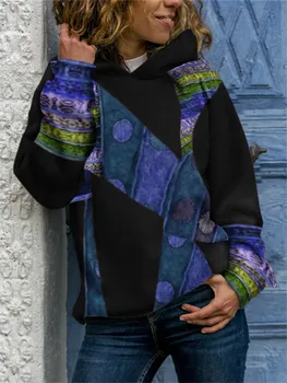 Sieviešu pelēkā vārna Vintage Slavenību Stilu Zaudēt garām piedurknēm Krekli Rudens Izšūšanas Drukāt Džemperi Sieviešu 2020 Jaunas