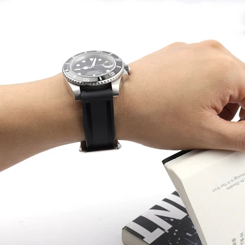 Silikona Gumijas Watchband 20mm 22mm 24mm Melna Zila Zaļa Balta Skatīties Siksnu Panerai Joslu Ūdensnecaurlaidīga Rokassprādze #E
