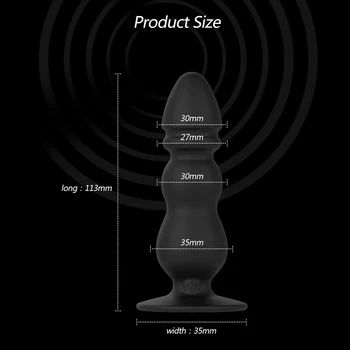 Silikona bezvadu tālvadības 10 frekvences vibrācijas pievienojiet anālā Dildo Lodītes Vibrators Iesūkšanas G-spot stimulācija Seksa rotaļlietas
