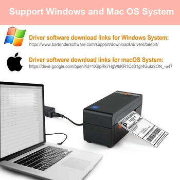 Siltuma Uzlīmju Printeris, Bluetooth Shipping Label Printer Mini Portatīvo Bezvadu Printeri iOS, Android, MAC, Windows, Linux