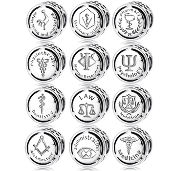Simbols Divpadsmit arodslimības pazīmes šarmu Krelles Rotaslietas pieņemšanas 925 Sterling Sudraba Fit Original Eiropas Piekariņi Rokassprādzes