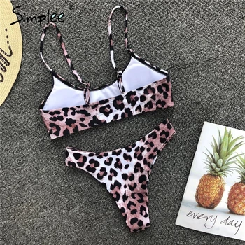 Simplee Leopards drukāt bikini 2019 mujer Sexy peldkostīms sieviešu Push up peldkostīmi sieviešu peldkostīms biquini Vasaras pludmali, valkāt jaunas