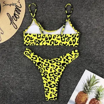 Simplee Leopards drukāt bikini 2019 mujer Sexy peldkostīms sieviešu Push up peldkostīmi sieviešu peldkostīms biquini Vasaras pludmali, valkāt jaunas