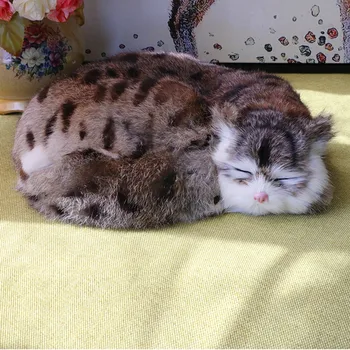Simulācijas kaķis mazo dzīvnieku modeļu lelle plīša lelle viltus rotaļlieta kaķis dāvanu imitācijas modelēšanas kaķēns