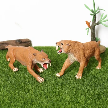 Simulācijas saber zobiem tīģeri, lauvas,rūkšana smilodon rīcības attēls dārza dekorēšana Dzīvniekiem Modelis Izglītojoša Rotaļlieta Bērniem