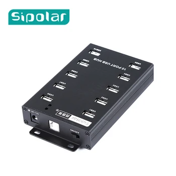 Sipolar 10 Port USB 2.0 HUB par Bitcoin Miner datus sinhronizē ar LED Indikatoru 12V 5A Strāvas adaptera ieslēgšanas/IZSLĒGŠANAS slēdzis