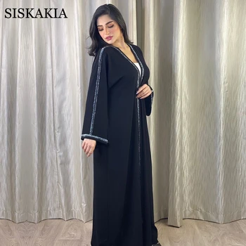 Siskakia Modes Musulmaņu Dubaija Abaya Kimomo Premium Black Fāzēm, Arābu, Turku Jaciņa Drēbes Islāma Apģērbs Sieviešu Rudens 2020