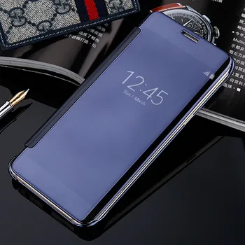 Skatu Spogulis Gadījumā Samsung Galaxy S7 Malas S8 S9 S10 Plus S10 E Piezīme 8 9 Tālruņa Aizsargs Skaidru Ādas, Plastmasas Filp Aizmugurējo Vāciņu