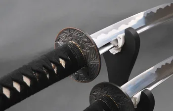 Smalku Apdares Japāņu Samuraju Zobenu Komplekts 1060 Oglekļa Tērauda Asmens Katana & Wakizashi & Tanto Pilna Tang Asas Naži